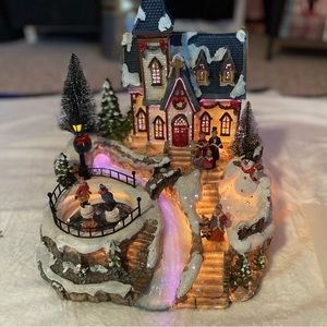 VINTAGE 2007 RARE Target Fiber Optic Village, With Lights and Music
